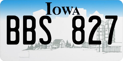 IA license plate BBS827