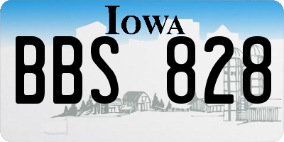IA license plate BBS828