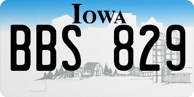 IA license plate BBS829