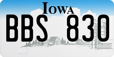 IA license plate BBS830