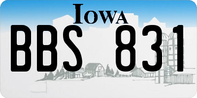 IA license plate BBS831