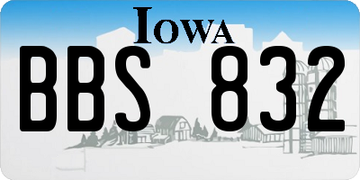 IA license plate BBS832