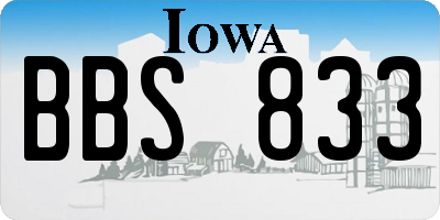 IA license plate BBS833