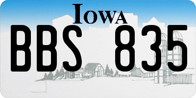 IA license plate BBS835