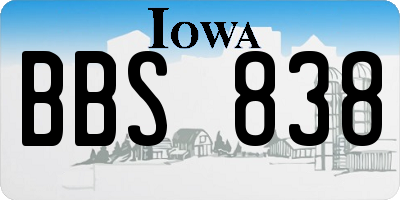 IA license plate BBS838