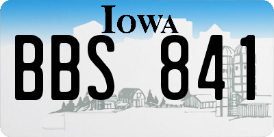 IA license plate BBS841