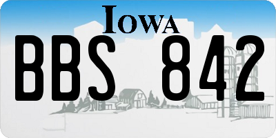 IA license plate BBS842