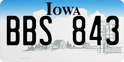 IA license plate BBS843