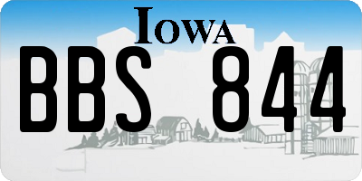 IA license plate BBS844