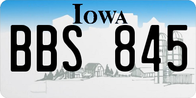 IA license plate BBS845