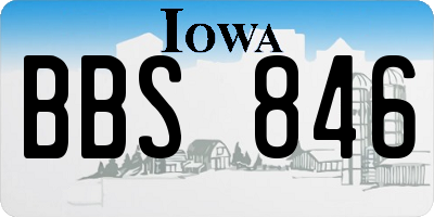 IA license plate BBS846
