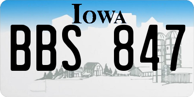 IA license plate BBS847