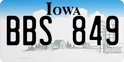 IA license plate BBS849