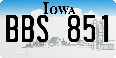 IA license plate BBS851