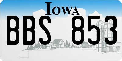 IA license plate BBS853
