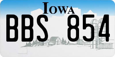 IA license plate BBS854