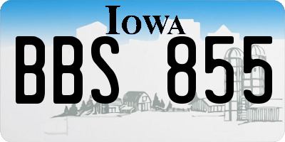 IA license plate BBS855