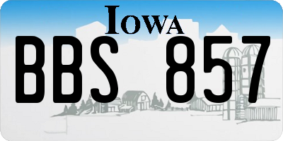 IA license plate BBS857