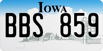 IA license plate BBS859