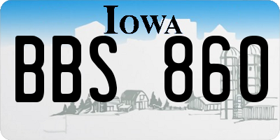 IA license plate BBS860