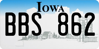 IA license plate BBS862