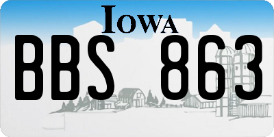 IA license plate BBS863
