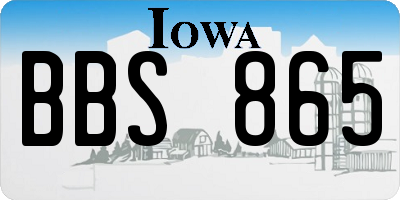 IA license plate BBS865