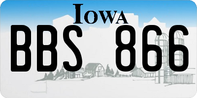 IA license plate BBS866