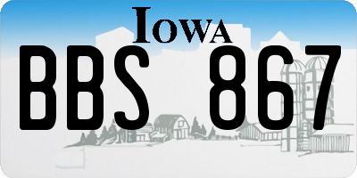 IA license plate BBS867