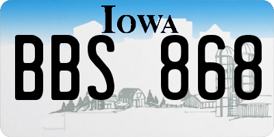 IA license plate BBS868