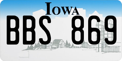 IA license plate BBS869