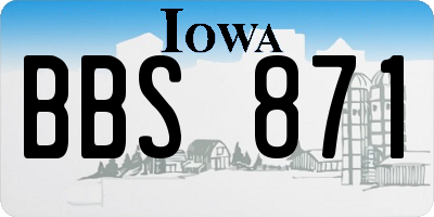 IA license plate BBS871