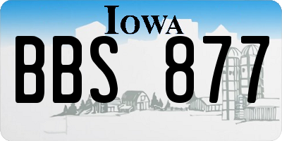 IA license plate BBS877