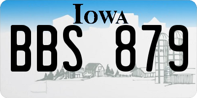 IA license plate BBS879