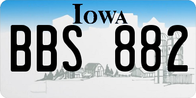IA license plate BBS882
