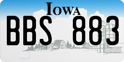 IA license plate BBS883