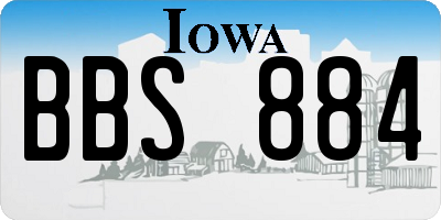 IA license plate BBS884