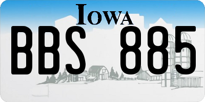 IA license plate BBS885