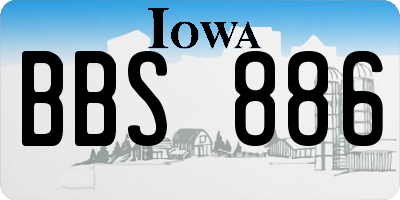 IA license plate BBS886