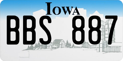 IA license plate BBS887