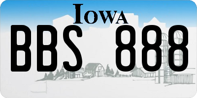 IA license plate BBS888