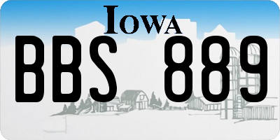 IA license plate BBS889