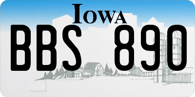 IA license plate BBS890