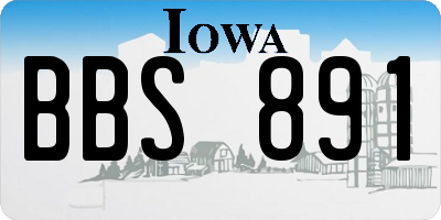 IA license plate BBS891