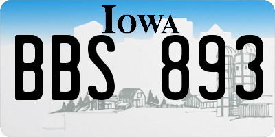 IA license plate BBS893
