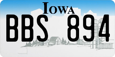 IA license plate BBS894