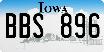 IA license plate BBS896