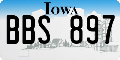 IA license plate BBS897