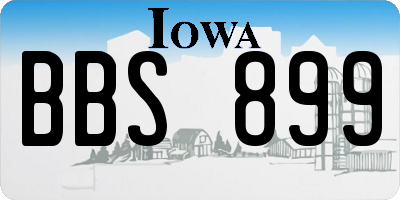 IA license plate BBS899