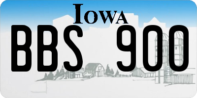 IA license plate BBS900